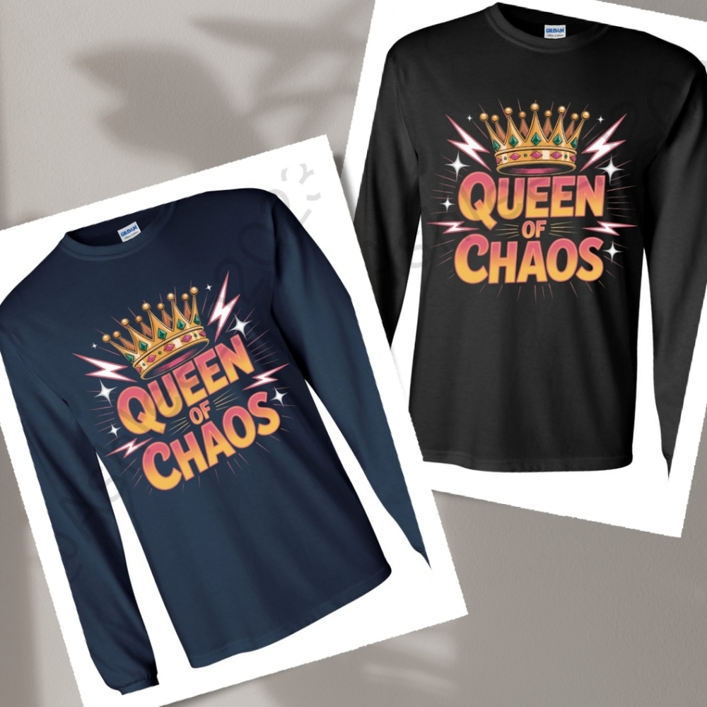 Queen Of Chaos Graphic Long Sleeve Tee Shirt